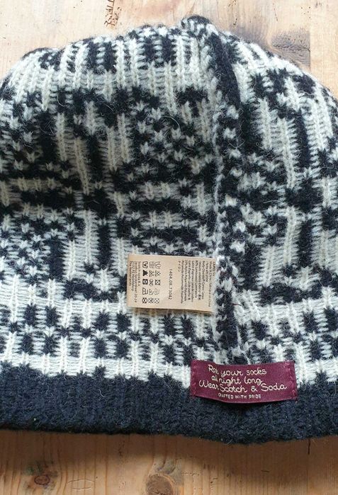 czapka wełniana scotch&soda czarno biała