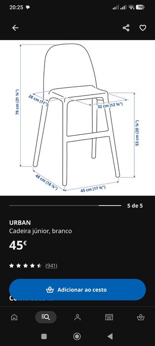 Cadeira refeição criança ikea