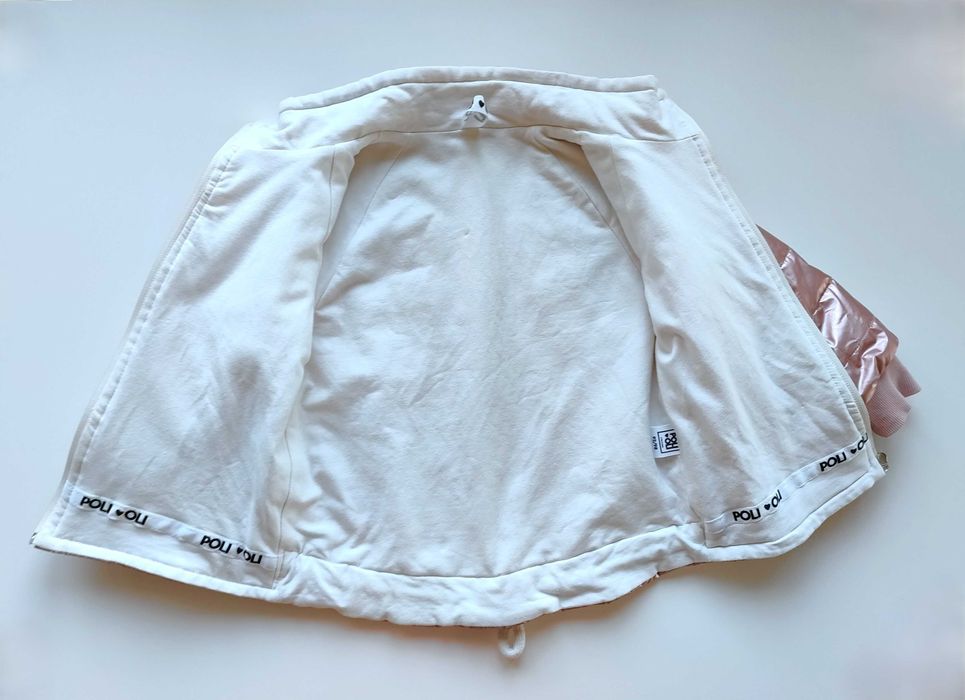 Unikatowa kurtka różowa błyszcząca metalik PoliOli 92/98