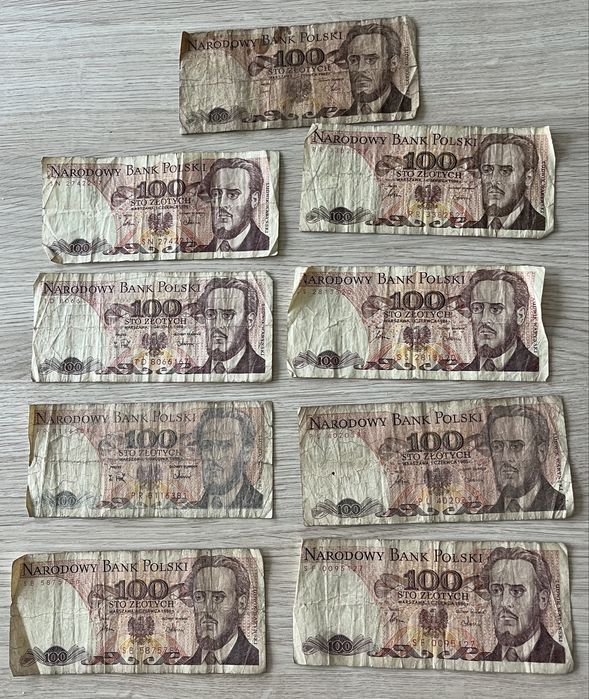 9 banknotów PRL