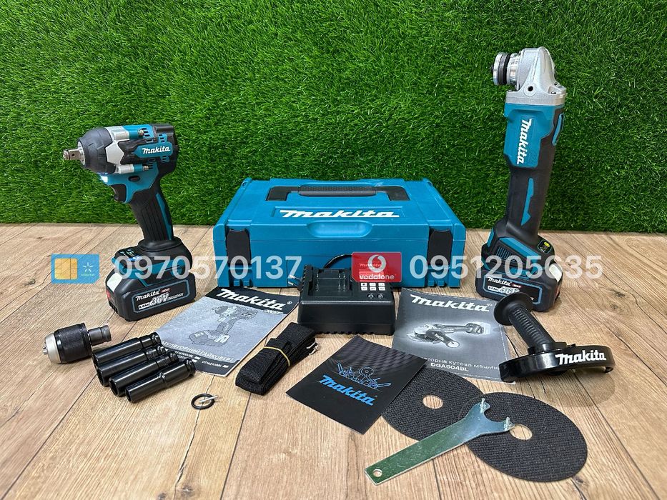 Набір 2/1 Makita Гайкокрут DTW500BL + Балгарка DGA504BL 36V 8Ah імпакт