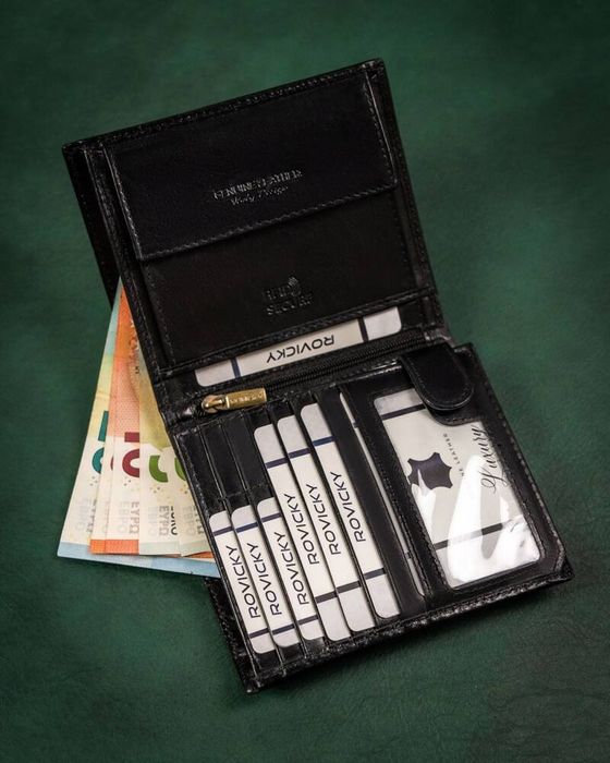 skórzany, duży portfel męski z systemem rfid - rovicky