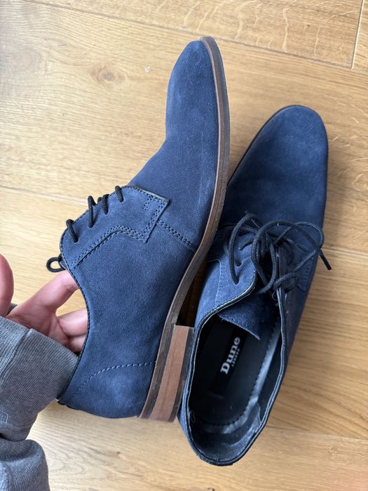 Buty ślubne Dune - r.43/US 10M, granatowo-niebieskie, zamsz