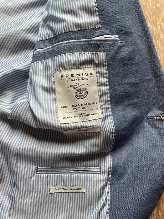 Bawełniana Marynarka premium w kolorze denim