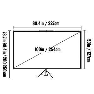 Portable 100" Projection Screen with Portable Frame and Tripod64309667732355121