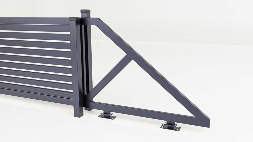 Brama przesuwna Palisada 400x125 cm RAL 7016 – trwała i elegancka