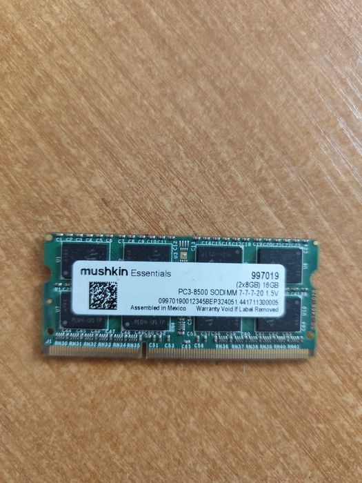 Pamięć RAM Mushkin SO-DIMM 16GB DDR3 Essentials (997019)
