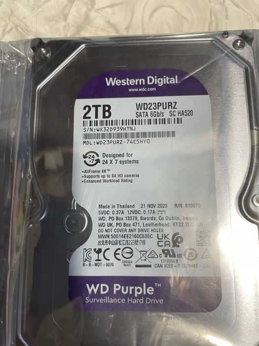 Жорсткий диск WD Purple 5400 rpm 64МВ