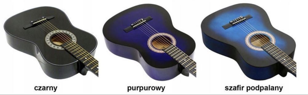 Gitara do nauki zestaw dla początkujących PAKIET stroik CD kostki pas