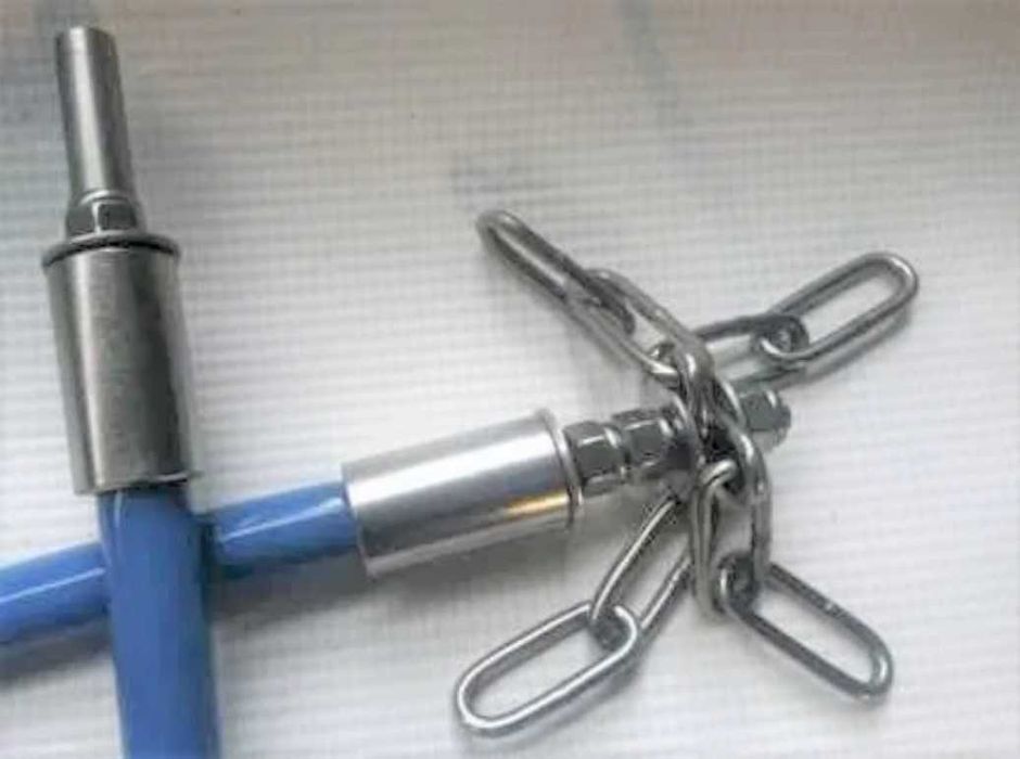 8m TURBOSPIN wycior nierdzewny do czyszczenia komina wkrętarką łańcuch