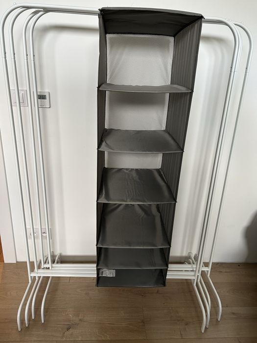 4 Wieszaki Ikea Mulig i półka skubb