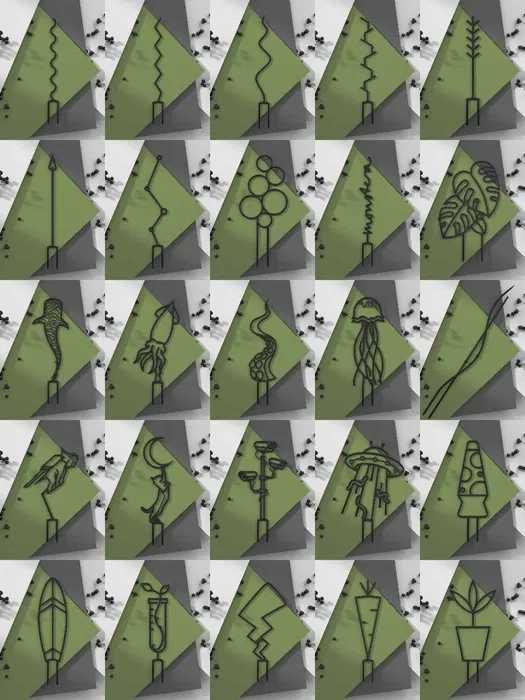 Zestaw podpórek do roślin monstera druk 3d