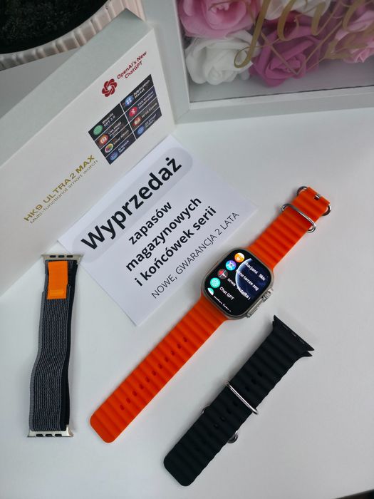 Smartwatch HK Ultra Max – AMOLED 2,12", połączenia Bluetooth, nowy