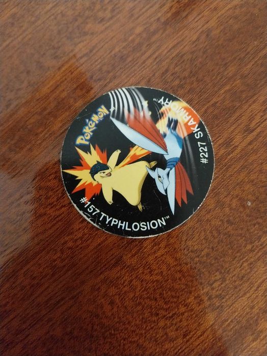 Typhlosion 157 e Skarmory 227, Pokémon Tazos League, raro, edição limitada