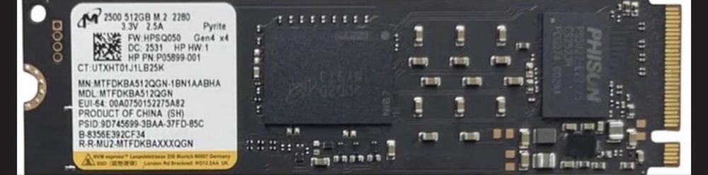 Накопитель SSD M2 512Gb Micron 2500 PCI Express 4.0 x4