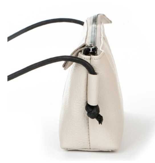 Шкіряна біла сумочка, клатч, крос-боді, сумка