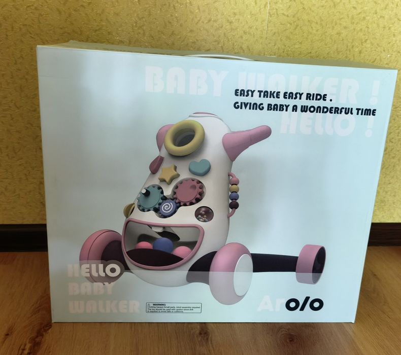 Ходунки дитячі каталка-толокар baby walker рожевий