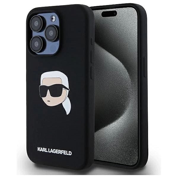 Etui Karl Lagerfeld Silicone Karl Head Print MagSafe na iPhone 15 Pro
