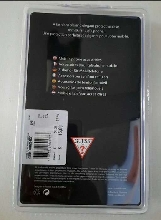 Etiu na telefon Guess niebieski  czarny