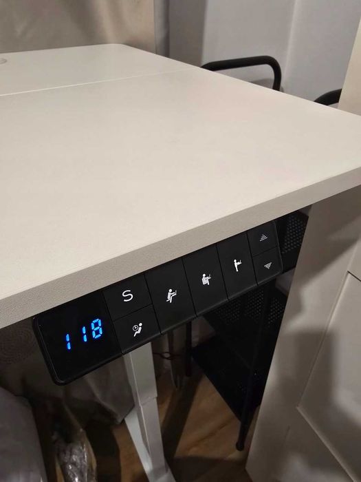NOWE Biurko Elektryczne Podnoszone Białe 120x60cm Regulowane 72-118cm