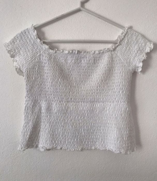 Top branco, stradivarius, tamanho M