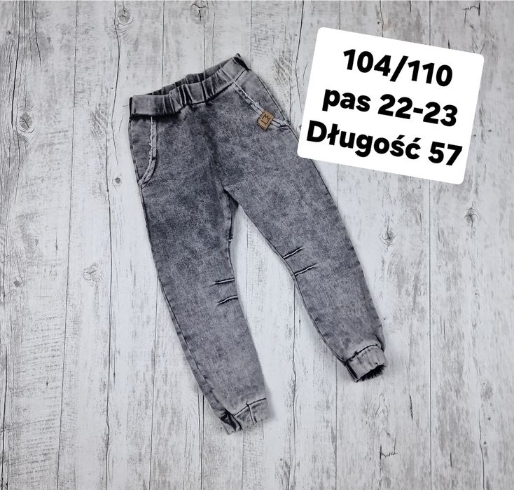 Spodnie 104/110 dekatyzowane mimi bawełniane chłopięce bojowki  czarny