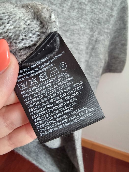 H&M NOVA com etiqueta | Camisola cinzenta de malha, tamanho XS