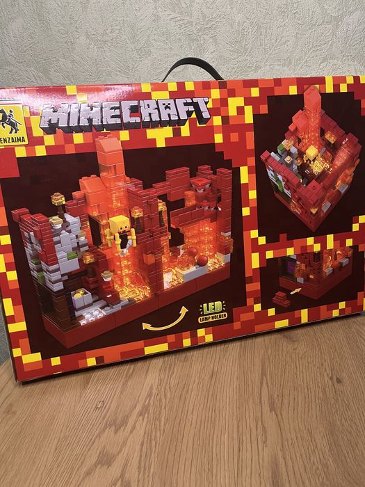 Констркутор minecraft з LED підсвіткою 850 деталей | лего майнкрафт