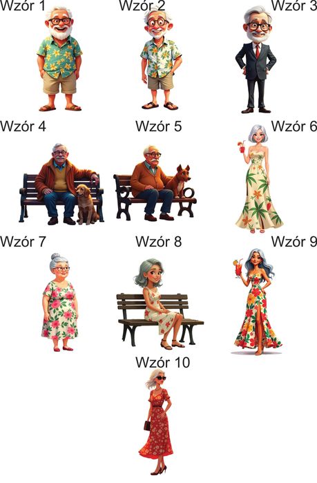 Drzewo bonsai mech 3D stojące prezent dla emeryta emertytki 10 postaci