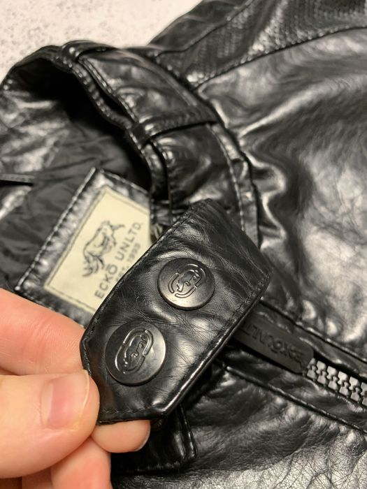 Ecko Unltd Old Polyvinyl leather type jacket bomber swag
