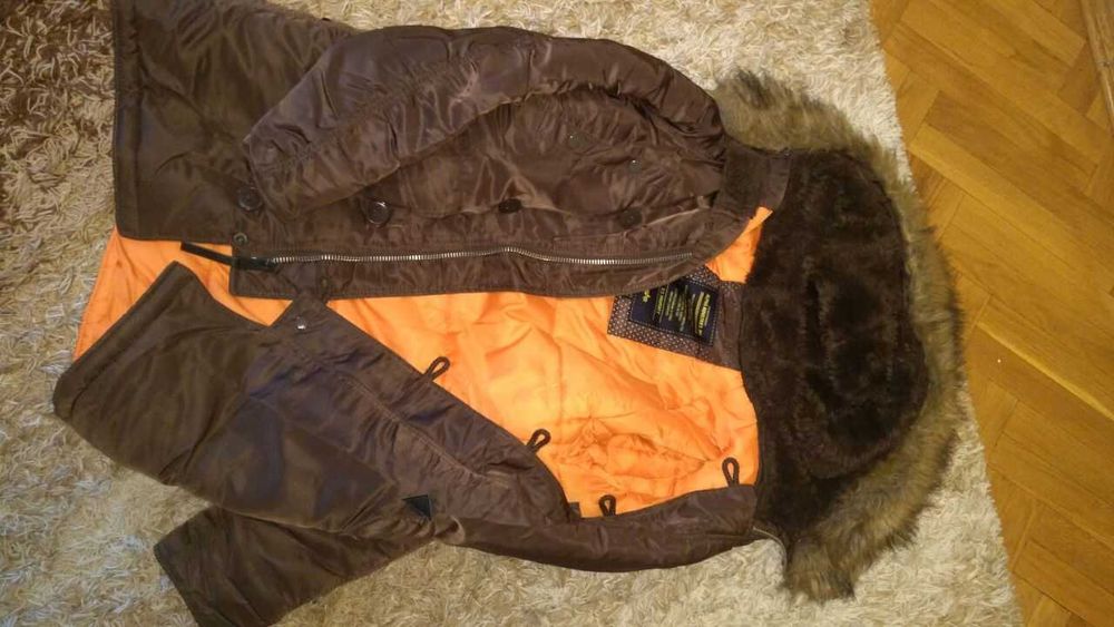 Парка Alpha Industries Slim Fit N-3B Parka S Maroon/Orange