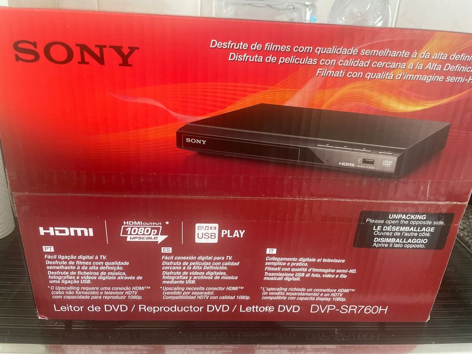 Leitor de DVD Sony DVP - HDMI 1080p + USB - Novo selado na caixa