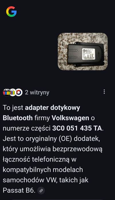Adapter dotykowy Bluetooth VW b6
