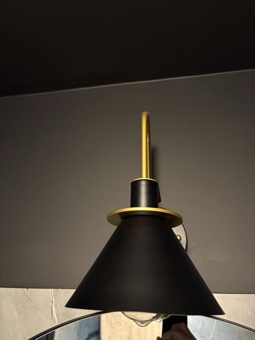Kinkiet Lampa Ścienna Loft Industrial Czarna Złota nad lustro retro
