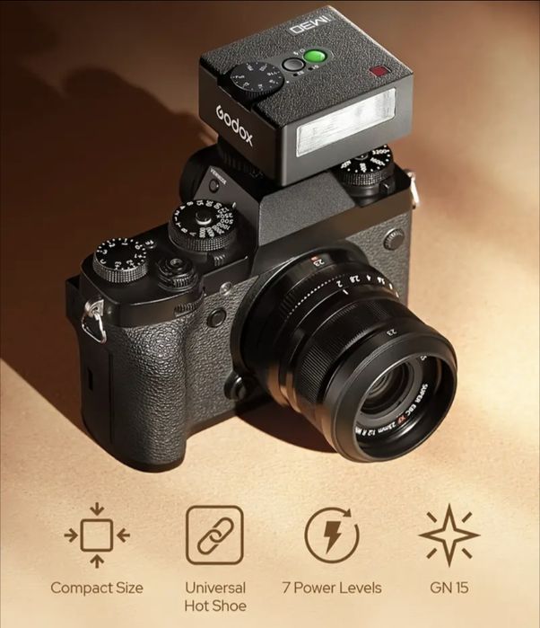 В дорозі‼️Godox iM30 – легкий спалах для Canon, Nikon, Sony