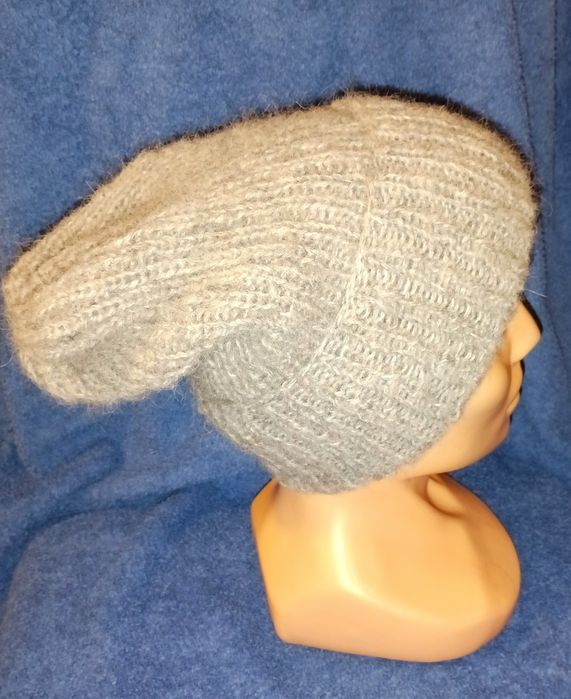 Okazja !!! Super! Handmade na drutach ciepła Czapka Szara