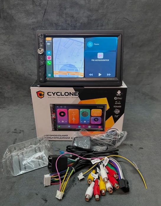 Магнітола 2 Дін Cyclone MP 7086V3 Android 2/32Gb CarPlay Android Auto
