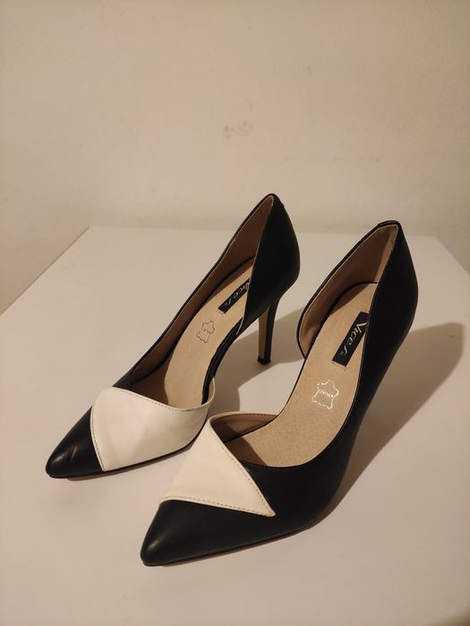 Szpilki czarno białe