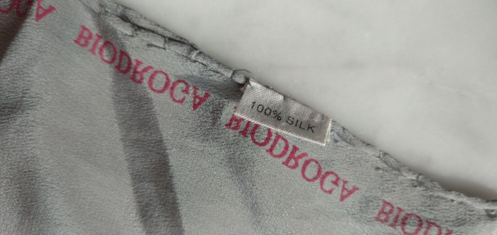 Apaszka Biodroga 100% jedwab szara bordowa jedwabna kwadratowa