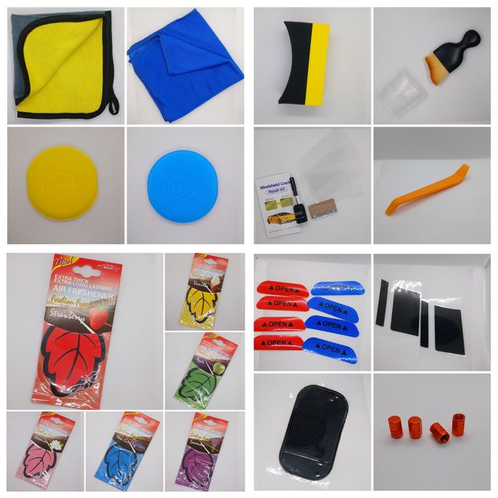 Набір аксесуарів для авто для полірування та чистки салону.