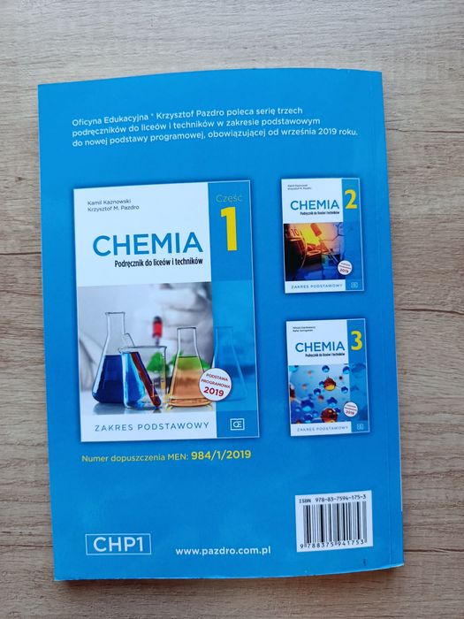 Podręcznik do chemia klasa 1 liceum , technikum poziom podstawowy