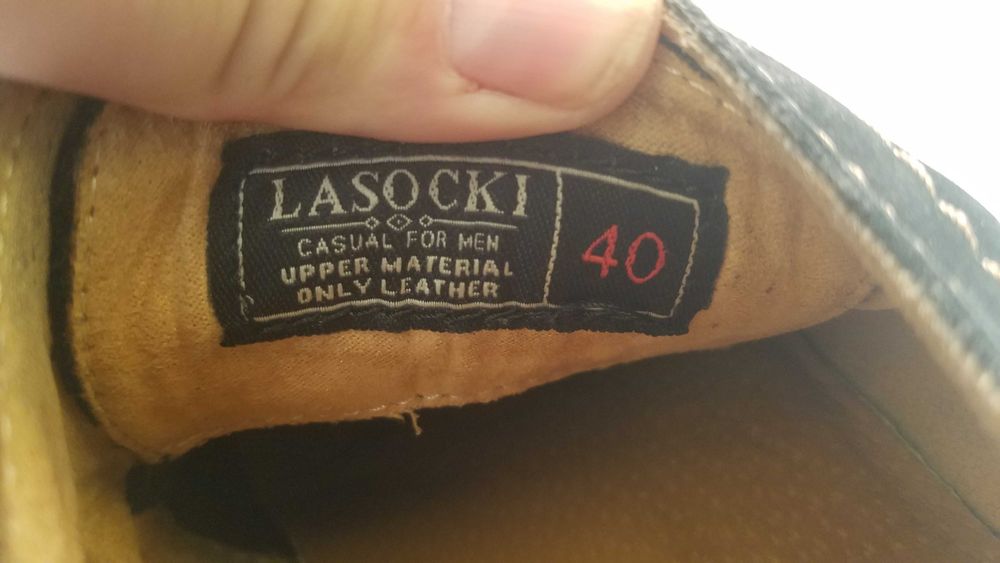 Buty Lasocki 40/41/42 27cm Skórzane* półbuty bardzo trwałe i solidne czarne stan BDB