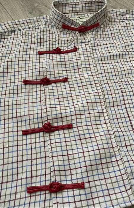 Upcycle рубашка Cheongsam Shirt: Клітинка & Східний стиль сорочка