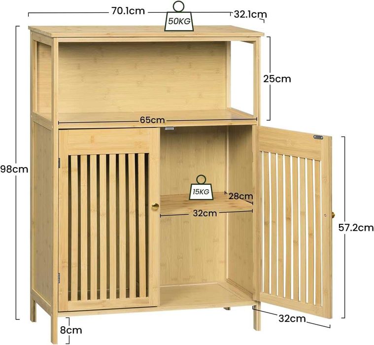 Nowa szafka łazienkowa /szafa bambusowa /komoda / półka / regał !K186!