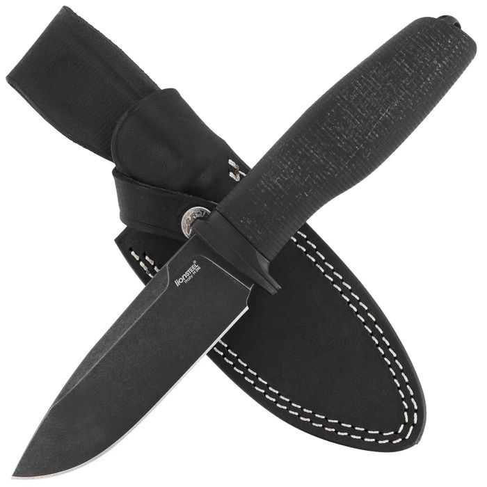 Nóż LionSteel Acha Black Burlap Micarta, Black Stonewashed M390 by Molletta (AH B BLB)