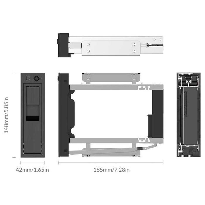 Gaveta 5.25'' para colocar HDD 3.5'' Sata, com botão On/Off