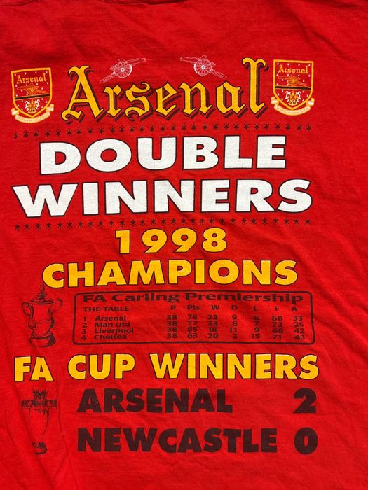 Rare Tshirt Arsenal Champions 1998 year koszulka
