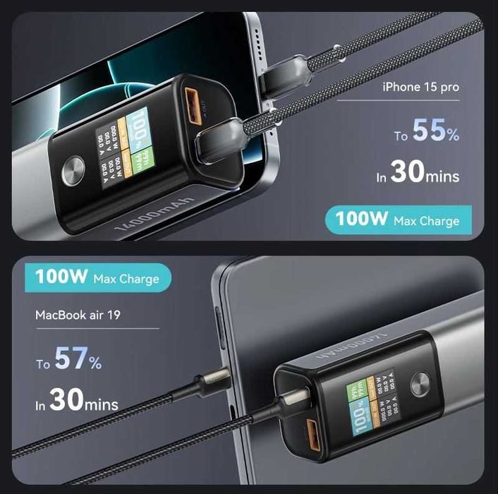 Повербанк Kuulla KL YD78.  \  100W \ 14000Mah. НАДІЙНИЙ , ПОТУЖНИЙ, ТЕХНОЛОГІЧНИЙ.