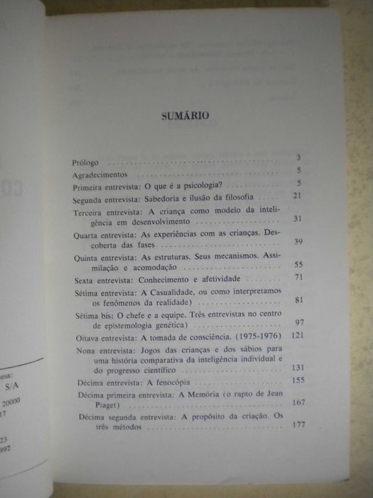 Conversando com Jean Piaget
de Jean-Claude Bringuier