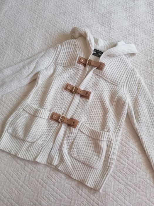 Casaco branco de seda algodão Massimo Dutti